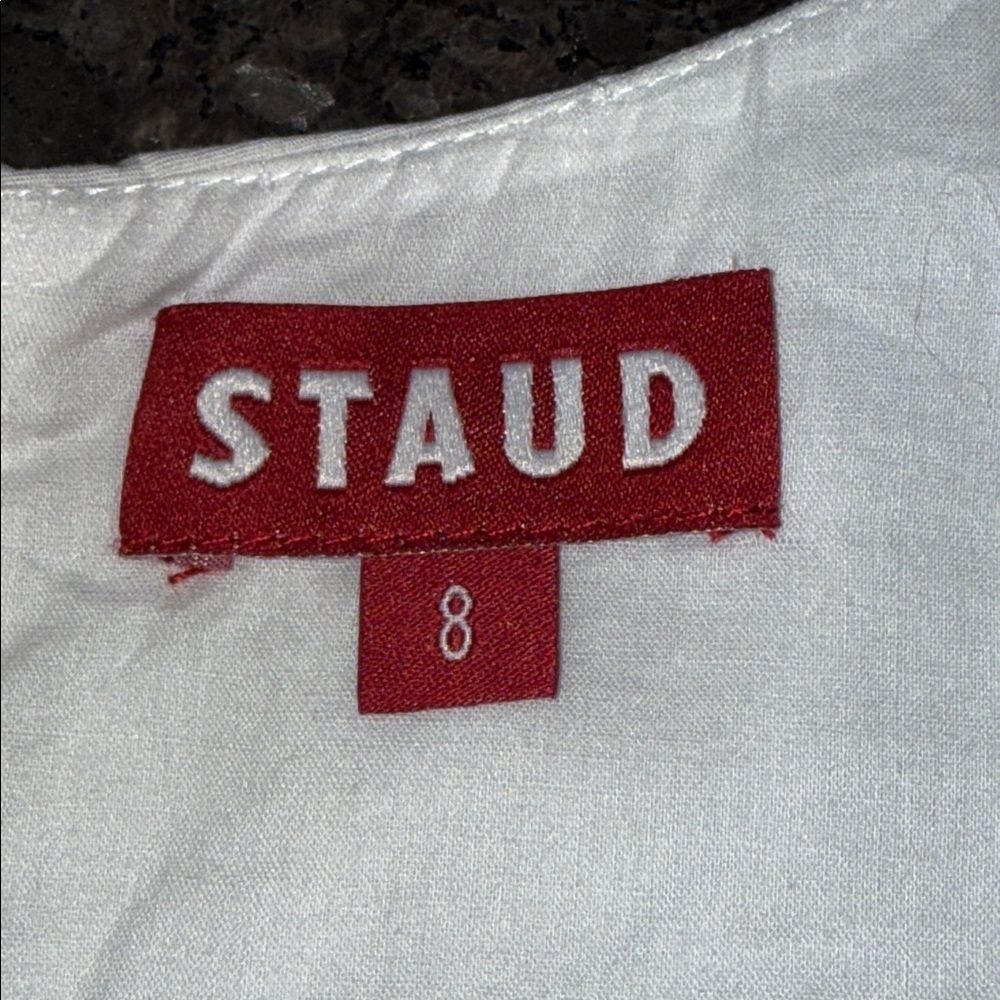 Staud Wells Corset Crop Top In White - Picture 6 of 7